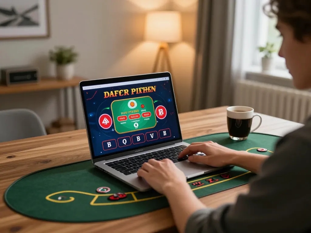 Người dùng tham gia trải nghiệm gameplay casino Rikvip trực tuyến trên laptop với giao diện baccarat chiến lược