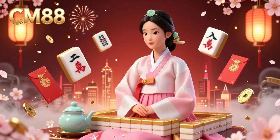 Experience CM88 with a captivating 3D illustration featuring elegant Asian elements and vibrant gaming atmosphere.