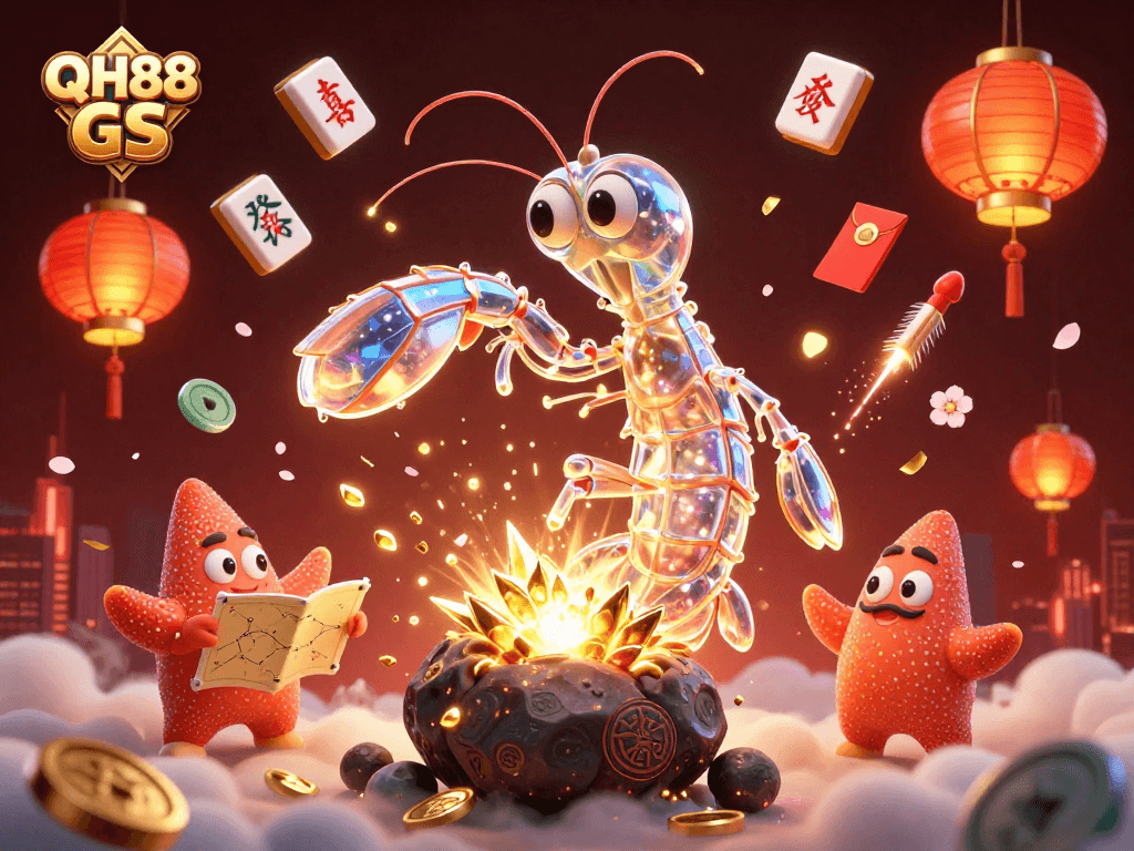Engage with QH88 GS as the galactic mantis shrimp triumphs in this vibrant casino scene.