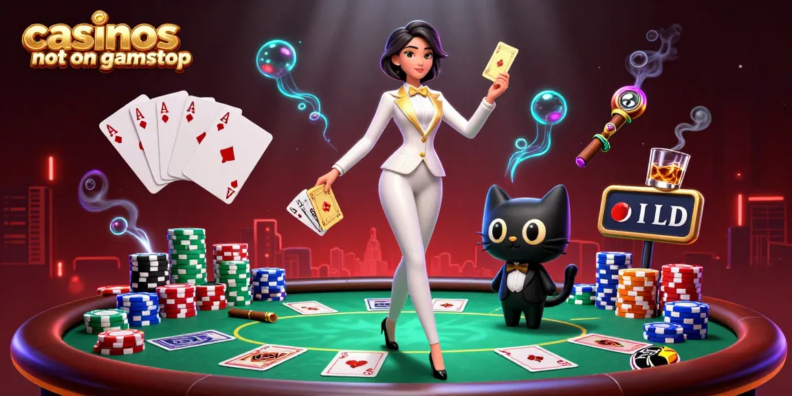 Shuffle cards and win at casinos not on gamstop with vibrant poker elements in action.