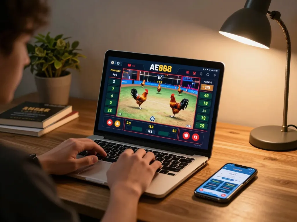 Experience live betting on AE888 with exciting chicken fights and strategic gameplay
