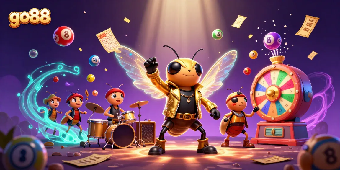 Experience the vibrant world of go88 with colorful lottery elements and exciting casino characters.