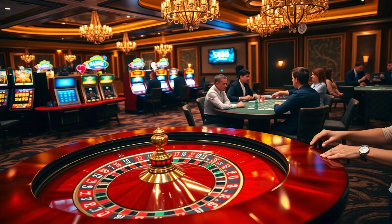 Experience thrilling gameplay at sc88's luxurious casino table with vibrant poker chips and cards.