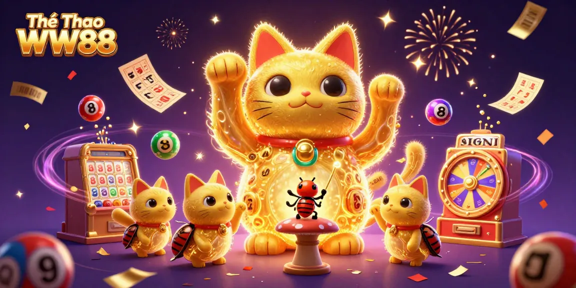 Bet on Thể Thao WW88 with dynamic visuals and lucky cat symbols enhancing the gaming experience.