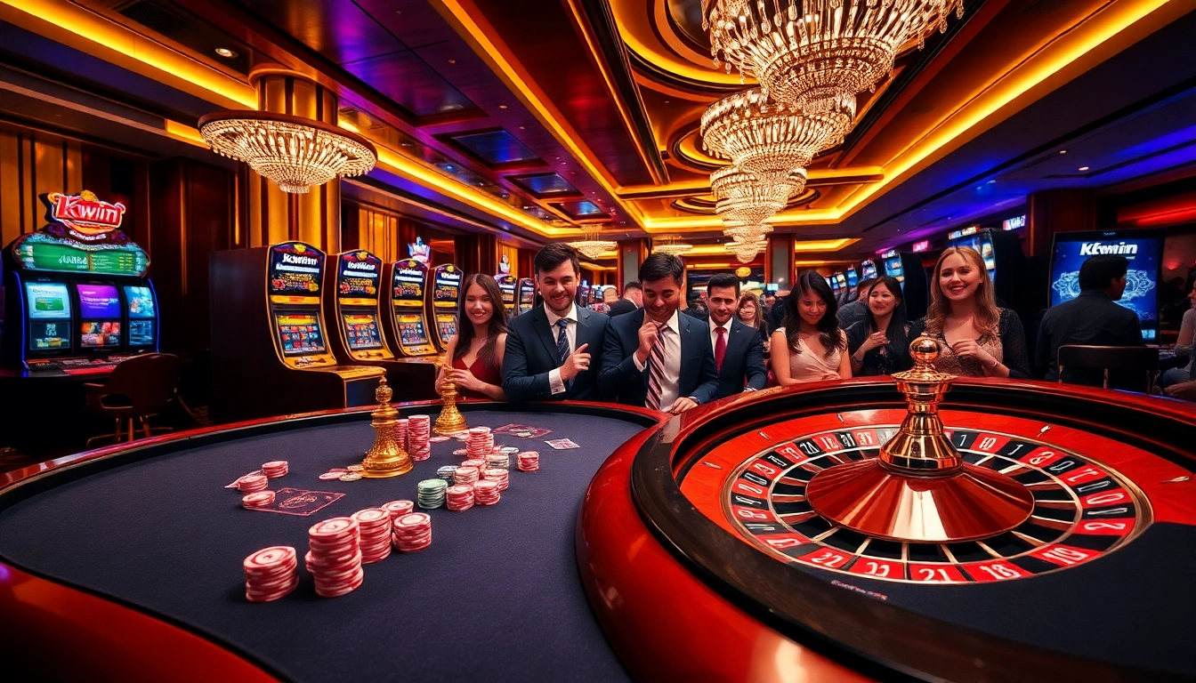 Players enjoying a thrilling game experience at kkwin.com with colorful chips and roulette wheel.