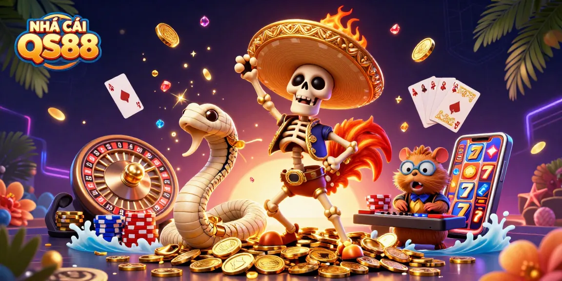 Celebrate at NHÀ CÁI QS88 with vibrant casino activities featuring dynamic characters and rich game elements!