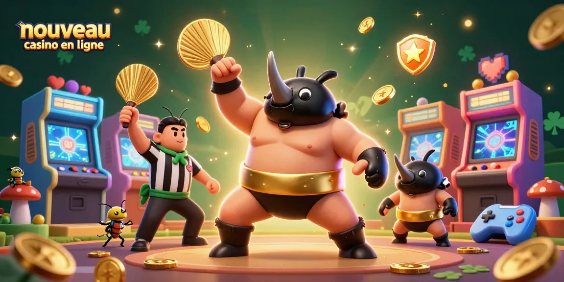 Découvrez le nouveau casino en ligne animé par un scarabée rhinocéros sumo lançant des pièces dorées.