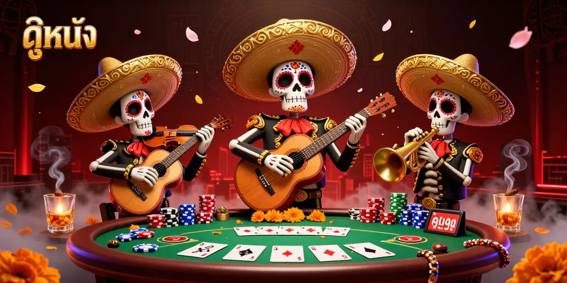 Experience ดูหนัง through dynamic gambling with a vibrant mariachi band in a lively casino atmosphere.