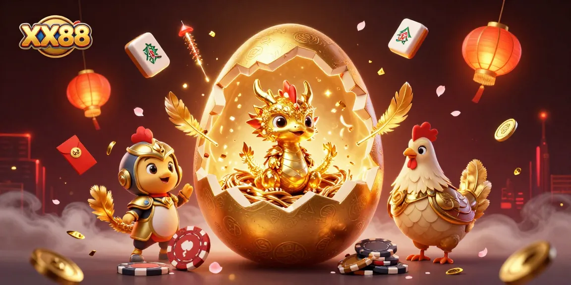 Experience the thrill at XX88 with a captivating golden dragon and poker chip adventure.