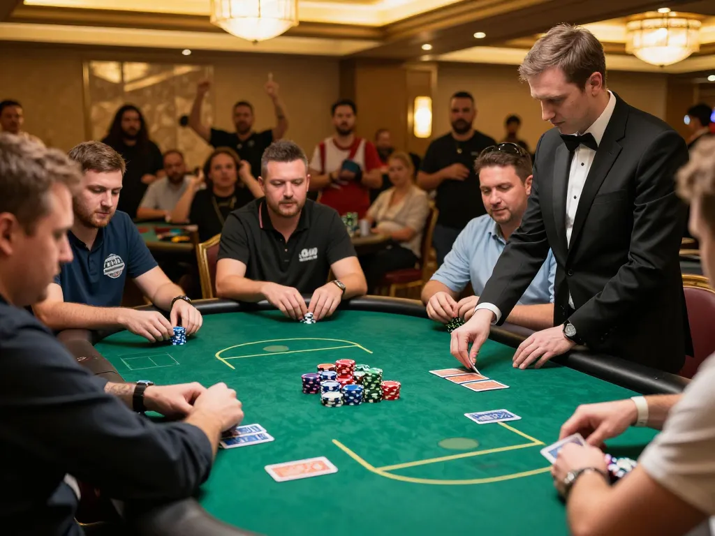 Players engage in fast-paced poker action at the QH88go casino, highlighting strategic gameplay and competitive atmosphere