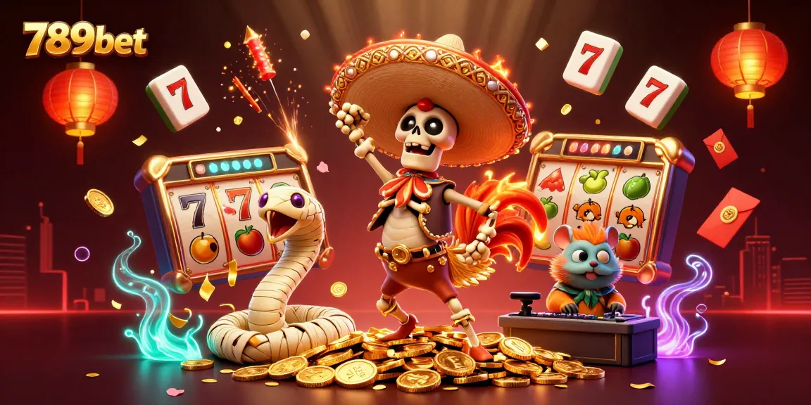 Win big with 789bet's thrilling slots, featuring vibrant characters on a sea of gold!