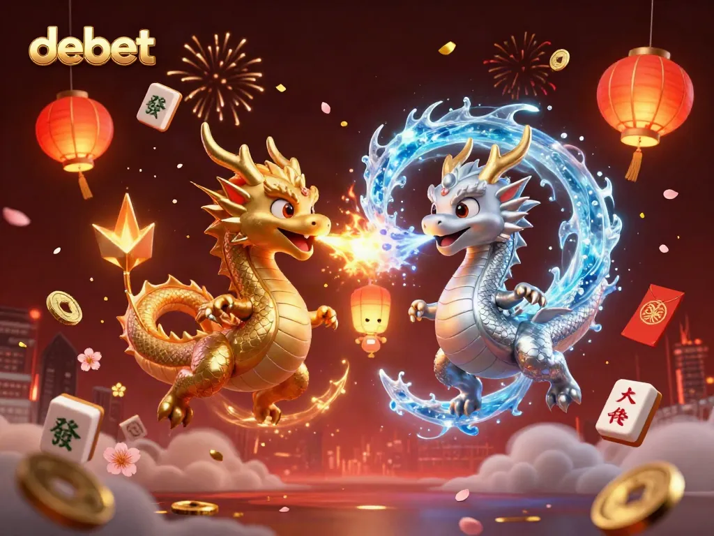 Experience the thrill of debet gaming with dramatic dragons, enchanting lanterns, and festive symbols.