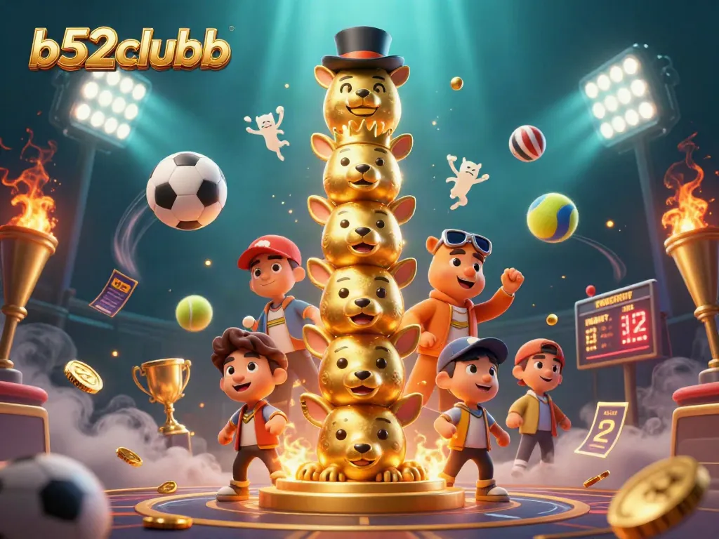 Bets fly with golden totem at b52clubb, showcasing lively sports energy and casino excitement.