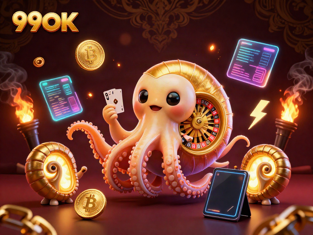 Experience thrilling wins at 99OK with an exhilarating casino scene featuring vibrant characters and rich game elements.