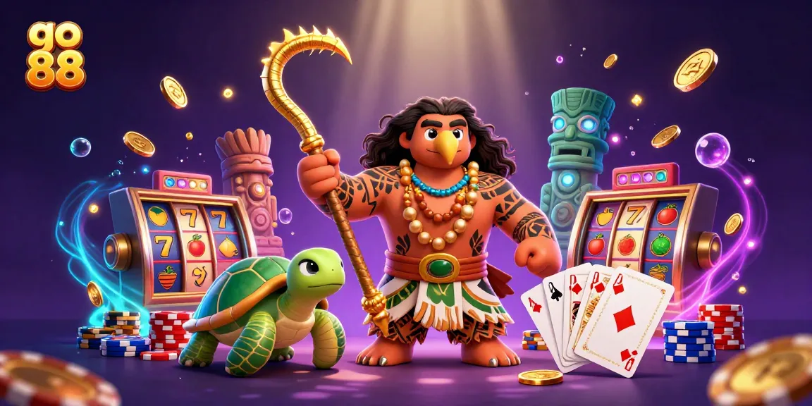 Spin the reels at go 88 with a vibrant scene featuring a demigod and sparkling treasures!