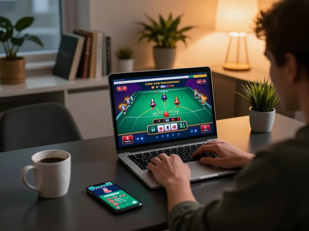 Engaging in live dealer blackjack at https://tip88xyz.com/ with warm home lighting and strategic gameplay