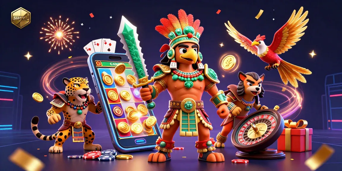 Experience the excitement of sunwin with vibrant casino characters and games in a dynamic 3D scene.