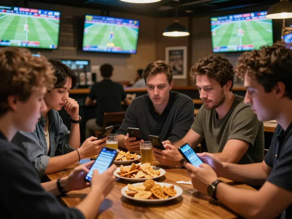 Betting on exciting sports events at xoso66 in a lively sports bar atmosphere.