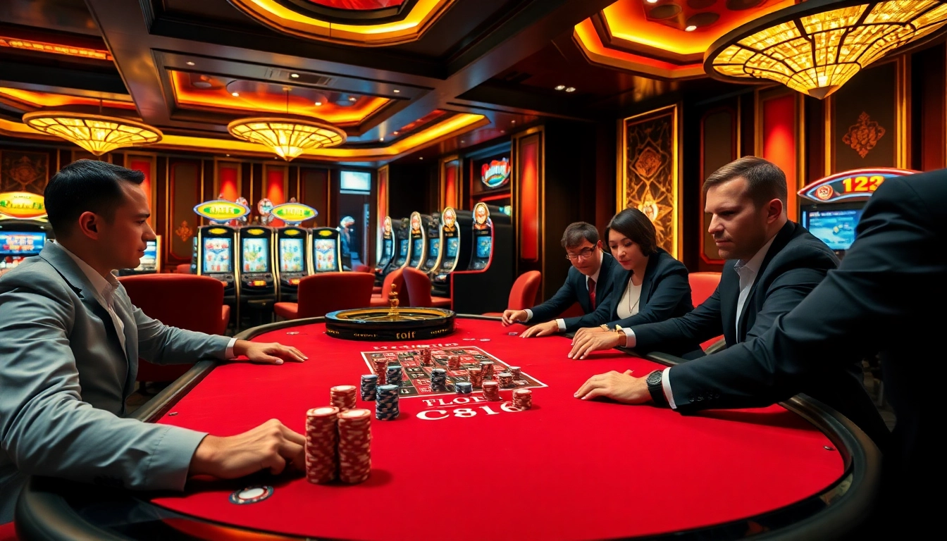Exciting gameplay at trang chủ da88 featuring intense poker action and vibrant casino elements.