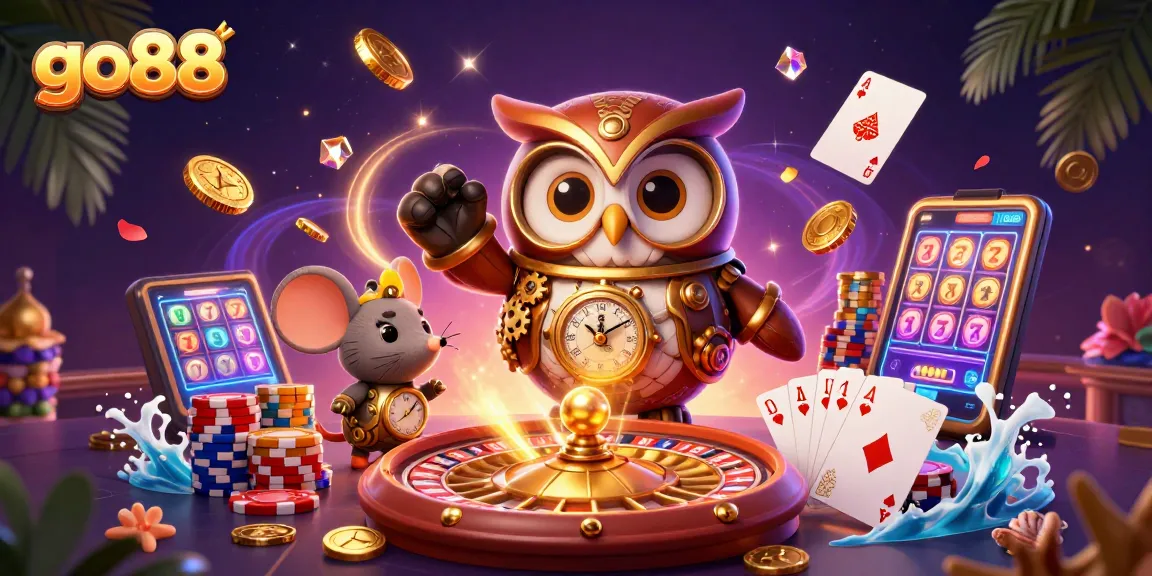 Win jackpot with go88's exciting games and vibrant casino theme featuring steampunk elements.