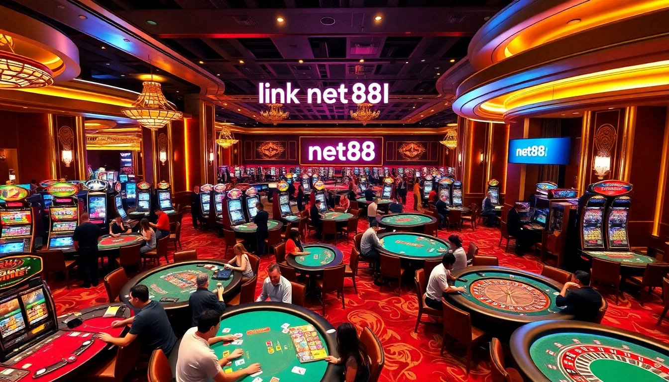 Experience the excitement of casino gaming as players engage with the link net88 at various tables and slots.