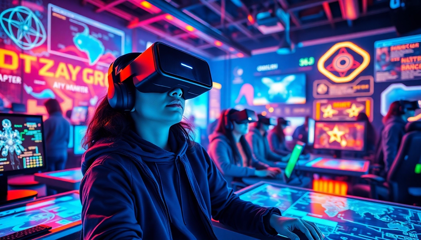 Exciting VR gaming scene with players interacting at https://rr9935.com/, showcasing innovative technology.