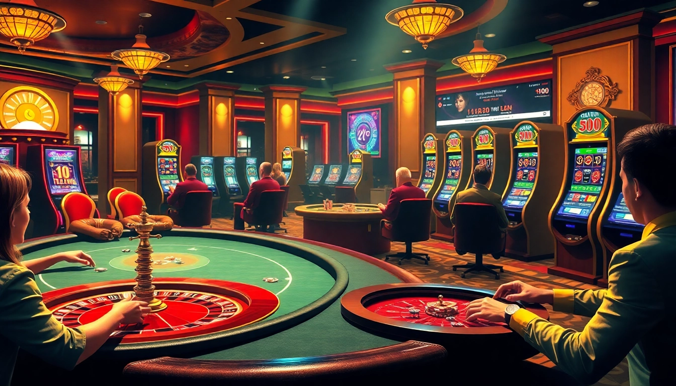 Engaging gambling experience at https://88xx.dev/ with vibrant casino tables and slot machines.