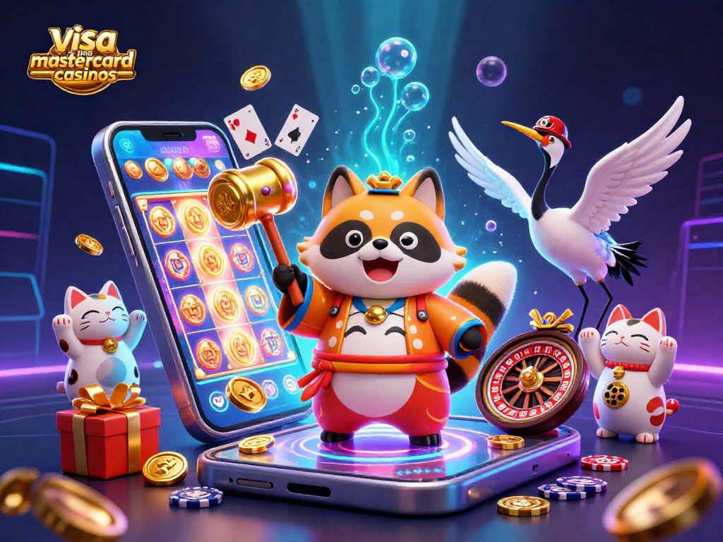 Experience vibrant gameplay at visa and mastercard casinos featuring slot games and lucky charms.