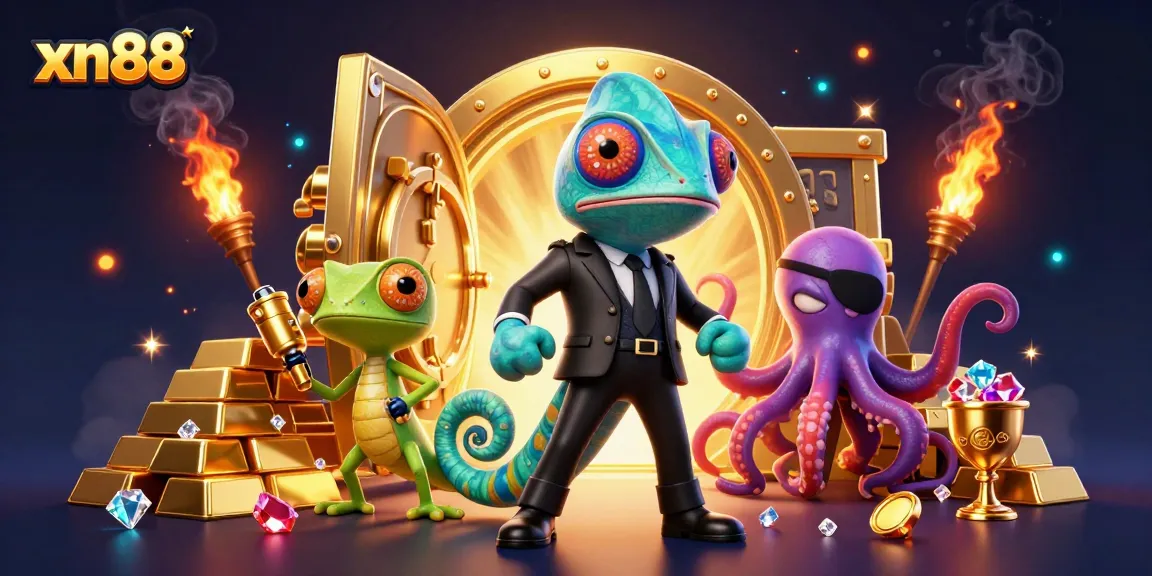 Win big with xn88 as a secret agent chameleon and friends explore a treasure-filled casino.
