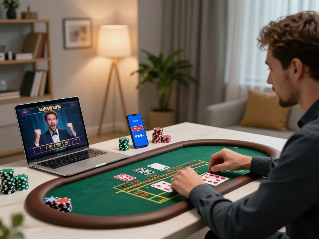 Engaging online gambling experience at https://mm88.london/ with live dealer game and interactive setup.