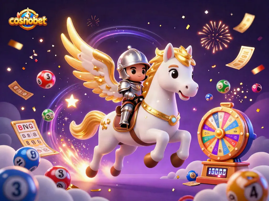 Experience the thrill of cosmobet with an enchanting 3D casino scene featuring celestial characters and vibrant gaming elements.