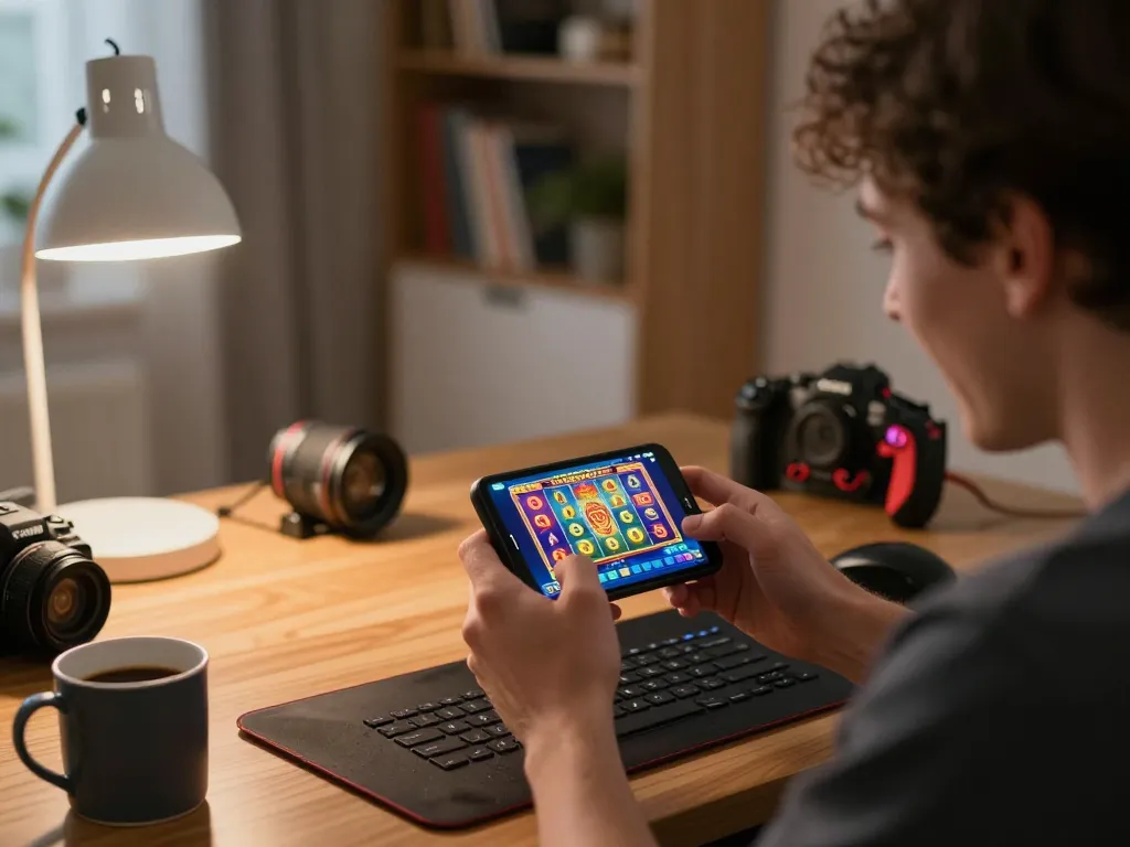 No Hu players engage with a mobile casino app in a cozy home setting