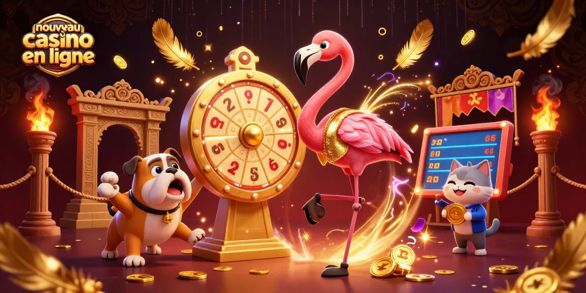 Découvrez les offres de jeu au nouveau casino en ligne avec la scène animée de personnages captivants.
