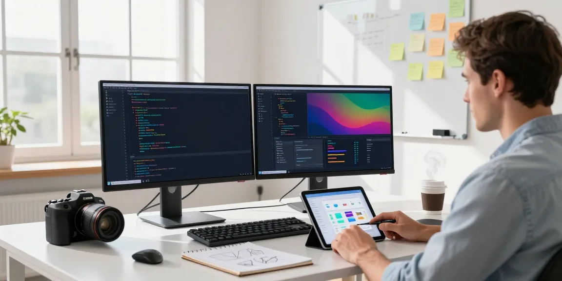 Developer showcasing instant indexing concepts in a tech workspace.