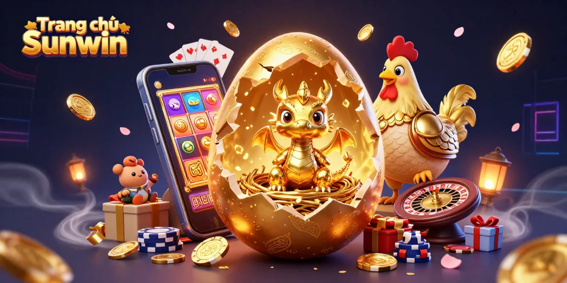 Experience the vibrant world of Trang chủ Sunwin with a golden dragon amidst thrilling casino action.