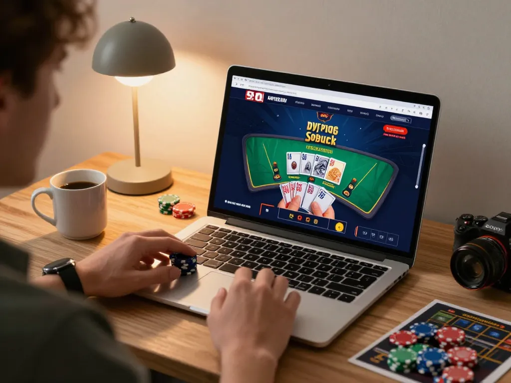 Engaging in blackjack strategy at nhà cái bl555 through an online gaming interface.