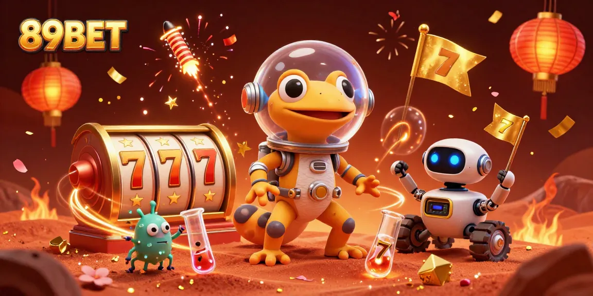 Engage with thrilling slot games at 89BET while a Martian gecko discovers a hidden casino.