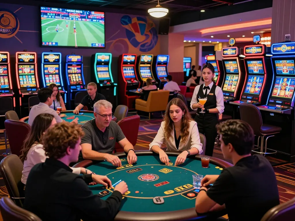 Exciting gambling scene showcasing rikbet gaming activities in a vibrant casino atmosphere.