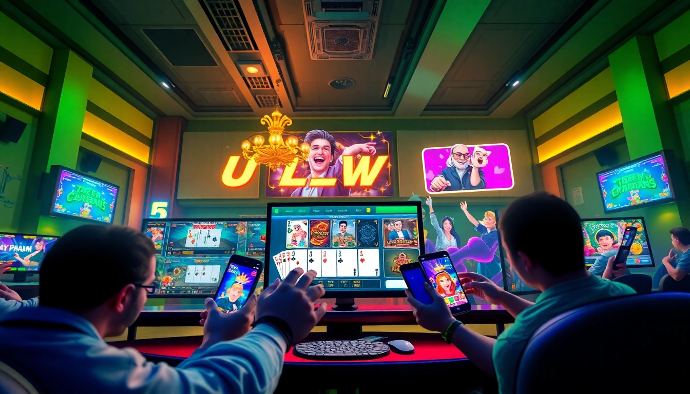 Engaging online gaming scene highlighting players at gamebaidoithuong.com.vc celebrating wins in a vibrant setting.