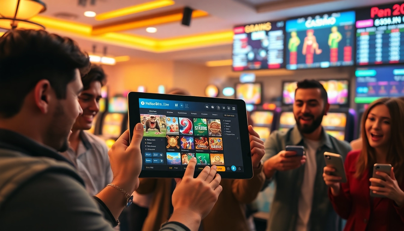 Dynamic gaming scene at hello88win.live showcasing diverse players engaged with modern online casino games.