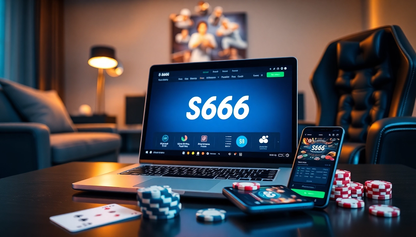 S666.nyc online betting platform showcased in a stylish gaming setup.